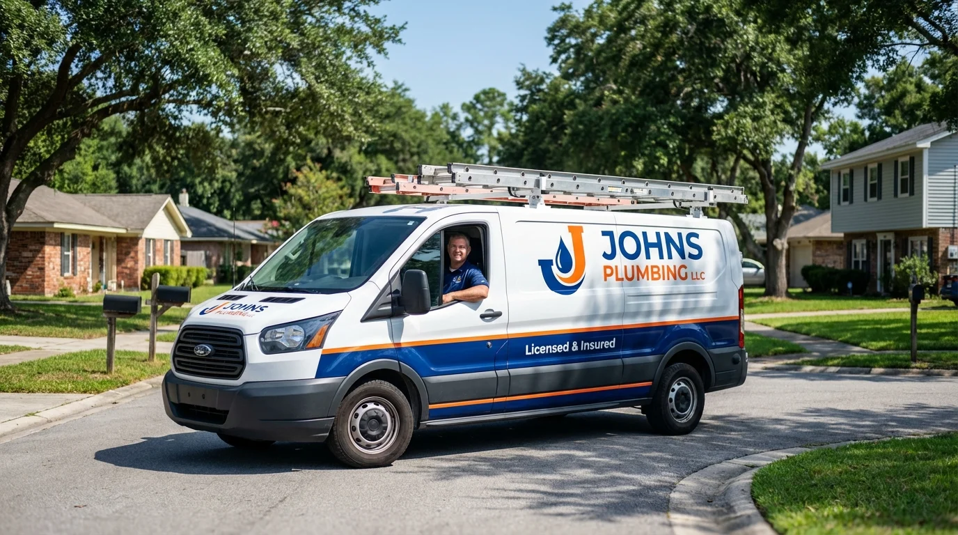 Johns Plumbing LLC service van in Sparta, TN