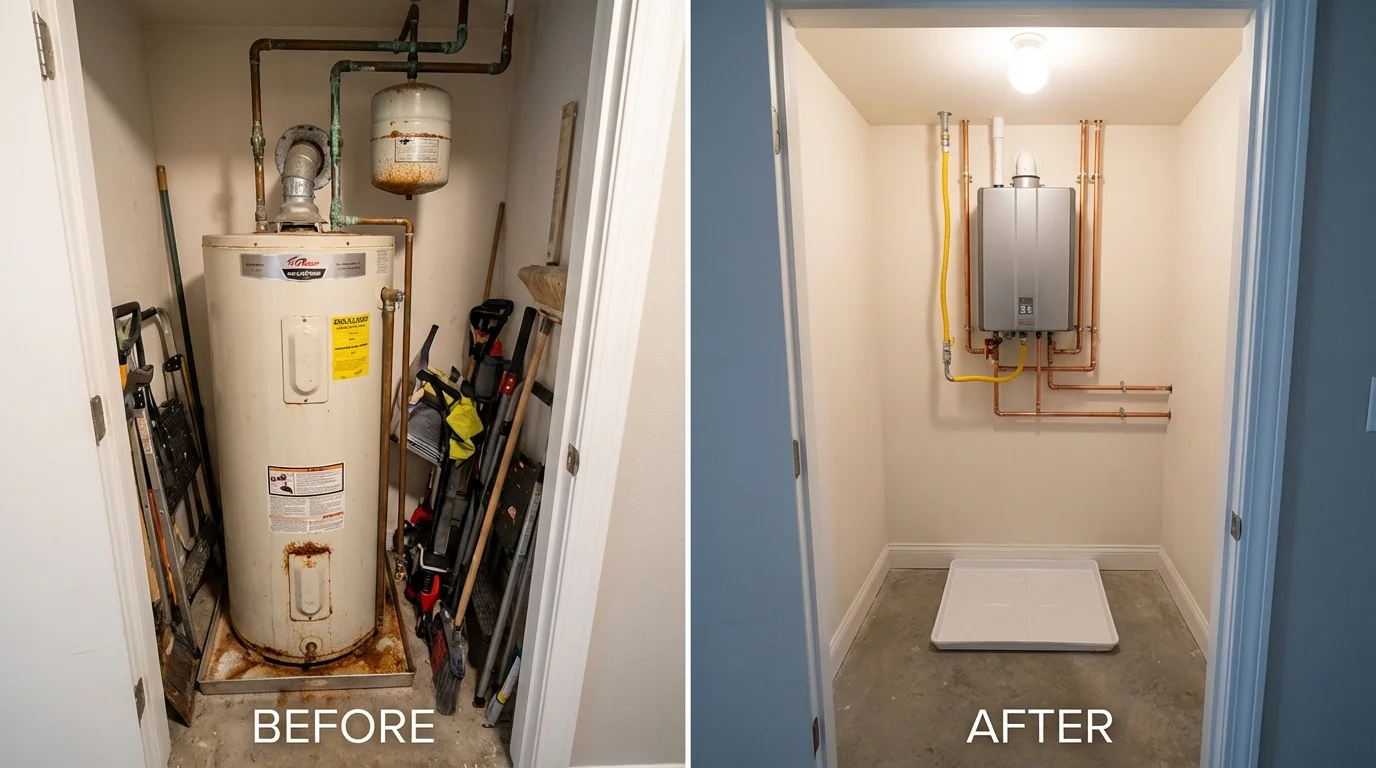 Tank water heater versus wall-mounted tankless unit comparison for Sparta, TN homeowners